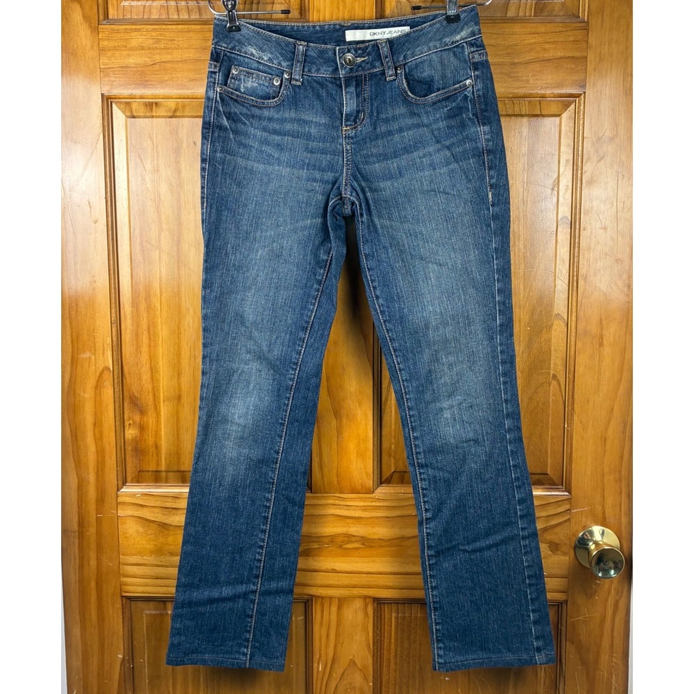 DKNY Jeans Y2K Womens Size 4 Med Wash Straight Leg Jeans Indie Sleaze Low Rise